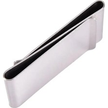 Yıldızan Spelt Çift Taraflı Metal Geniş Kağıt Para Tokası Kart Tutucu Klips Cüzdan Ataş Gümüş 6cm x 3cm
