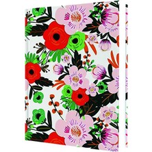 Deffter Spring 2025 Abstract Flowers Sert Kapak 14X20 Çizgili 64899-3