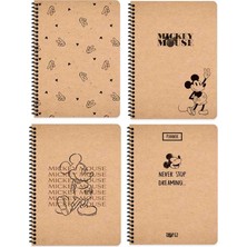 Keskin Color Keskin 16,5 x 22,5cm 80 Yaprak Kraft Karton Kapak Spiralli Defter Çizgili - Mickey Mouse 410133-69