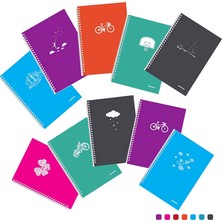 Mopak Şeffaf Neon Spiralli A4 144 Yp Çizgili Defter