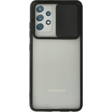 Uravas Store Galaxy A72 Kılıf Palm Buzlu Kamera Sürgülü Silikon - Siyah