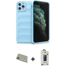 Pileli Store Pilelistore™ iPhone 11 Pro Max Kılıf Atlas Koleksiyonu - Siyah Bilvis Hayalet Cam Ekran Koruyucu + Rainbow Kamera Lens Koruma Cam - Gd