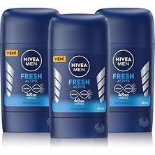 Uravas Store Men Erkek Stick Deodorant Fresh Active 50ML, 48 Saat Koruma, X3 Adet