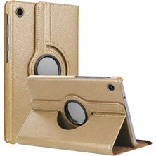 Canarino Samsung Galaxy Tab A11 360 Tablet Deri Kılıf - Gold