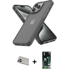 Marsilyan™- iPhone 13 Pro Max Kılıf Atlas Form - Şeffaf 360 Full Body Arka Koruyucu + Mor Rainbow Kamera Lens Koruma Cam