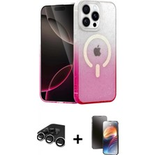 Pileli Store Pilelistore™ iPhone 15 Pro Kılıf Eksen Minimal Özel Seri - Siyah 3D Antistatik Mat Seramik Nano Ekran Koruyucu + Raze Metal Kamera Lens - Gs