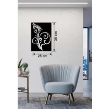 Uravas Store Mey Ithalat® Geleneksel Çiçek Desenli Ahşap Duvar Tablosu - 25X35 cm Lazer Kesim Dekoratif Pano