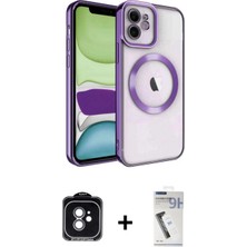 Marsilyan™- iPhone 11 Kılıf Nova Işık Özel Seri - Şeffaf Uv Polymer Nano Ekran Koruyucu + Yeşil Pvd Metal Kamera Lens