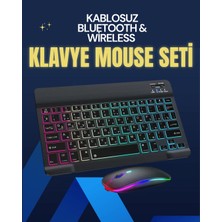 TeknoKapsül Şık Sessiz Tasarımlı Işıklı Klavye Mouse Seti – Şarjlı, Wireless -