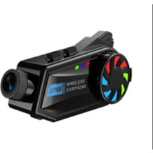TeknoKapsül BT68 Motosiklet Kask Bluetooth Kulaklık 1080P Kamera Ses Video Kayıt Özellikli Intercom