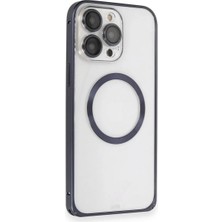 TeknoKapsül Iphone 15 Kılıf Metal Bumper Magneticsafe Kapak - Lacivert