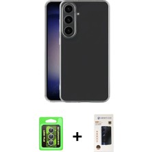 Pileli Store Pilelistore™ Galaxy S26 Plus Kılıf Zirve Doku - Siyah 3D Antistatik Hayalet Cam Ekran Koruyucu + Raze Metal Kamera Lens - Gs