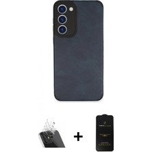 Marsilyan™- Galaxy S23 Plus Kılıf Doruk Asil Koleksiyonu - Siyah 6d Antistatik Mat Seramik Hayalet Nano Ekran Koruyucu + Kamera Lens Koruma Cam - Sf