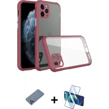 Pileli Store Pilelistore™ iPhone 11 Pro Max Kılıf Nova Asil Özel Seri - Siyah 3D Antistatik Cam Ekran Koruyucu + Shine Kamera Lens Koruma Cam - Sabe