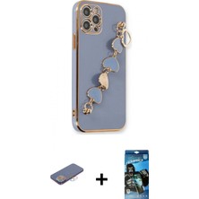 Pileli Store Pilelistore™ iPhone 12 Pro Max Kılıf Nova Işık Prime - Siyah 34D Izgaralı Cam + Renkli Kamera Lens Koruma Cam - Pe