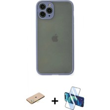 Pileli Store Pilelistore™ iPhone 11 Pro Kılıf Ahenk Çizgi Serisi - Siyah 3D Antistatik Seramik Nano Ekran Koruyucu + Renkli Kamera Lens Koruma Cam - Sı