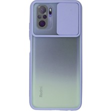Uravas Store Redmi Note 10 Kılıf Palm Buzlu Kamera Sürgülü Silikon - Lila