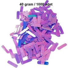 Royaleks Group Mor 15 x 5 mm Dantel Oya Yazma Halhal Abiye Lazer Kesim Pul 1000 Adet / 40 Gram