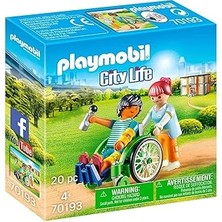 Uravas Store Playmobil City Life 70193 Tekerlekli Sandalyedeki Hasta, Yaşlar 4 ve Üzeri