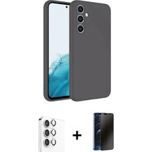 Pileli Store Pilelistore™ Galaxy A16 5g Kılıf Kozmos Yansıma Özel Seri - Siyah 3D Antistatik Hayalet Cam Ekran Koruyucu + Raze Metal Kamera Lens - Gs