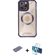 Pileli Store Pilelistore™ iPhone 12 Pro Kılıf Kutup Modern - Siyah 3D Antistatik Seramik Nano Ekran Koruyucu + Renkli Kamera Lens Koruma Cam - Pe