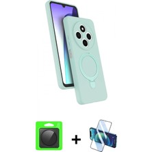 Marsilyan™- Redmi 14C Kılıf Iz Işık Koleksiyonu - Siyah 3D Antistatik Seramik Nano Ekran Koruyucu + Siyah Raze Metal Kamera Lens