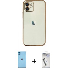 Marsilyan™- iPhone 11 Kılıf Vadi Minimal - Şeffaf Uv Polymer Nano Ekran Koruyucu + Neon Fosforlu Kamera Lens - Mı