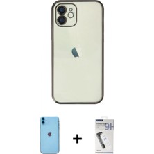 Marsilyan™- iPhone 11 Kılıf Vadi Minimal - Şeffaf Uv Polymer Nano Ekran Koruyucu + Neon Fosforlu Kamera Lens - Mı