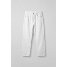 Abluka Online Erkek Relaxed Fit Basic Beyaz Jean Beyaz