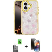 Pileli Store Pilelistore™ iPhone 16 Kılıf Odak Prime - Siyah 3D Antistatik Mat Seramik Nano Ekran Koruyucu + Raze Metal Kamera Lens - Sh