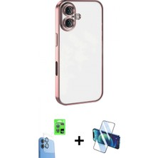 Pileli Store Pilelistore™ iPhone 16 Plus Kılıf Vadi Minimal - Siyah 3D Antistatik Seramik Nano Ekran Koruyucu + Raze Metal Kamera Lens - Lt