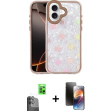 Pileli Store Pilelistore™ iPhone 16 Kılıf Odak Prime - Siyah 3D Antistatik Mat Seramik Nano Ekran Koruyucu + Raze Metal Kamera Lens - Sh