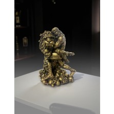 Imosas Herakles Nemea Aslanı Heykeli | Mitolojik Dekoratif Biblo | 18 cm | Antik Bronz Eskitme