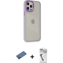 Pileli Store Pilelistore™ iPhone 12 Pro Max Kılıf Eksen Doku Prime - Şeffaf Uv Polymer Nano Ekran Koruyucu + Shine Kamera Lens Koruma Cam - Gd