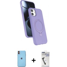 Marsilyan™- iPhone 11 Kılıf Iz Işık Koleksiyonu - Şeffaf Uv Polymer Nano Ekran Koruyucu + Turuncu Neon Fosforlu Kamera Lens