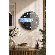     Ahşap Görünümlü Büyük Boy Duvar Saati,    Sessiz Mekanizmalı Dekoratif Duvar Saati 43,43 cm Mdf Gövde