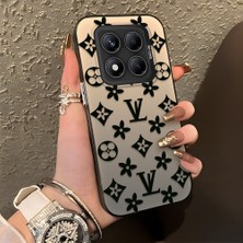 HONTINGA Xiaomi Redmi Note 14 Pro 5g ile Uyumlu Kılıf Silikon Kenar Sert Arka Kamera Koruyucu Basitlik Anti Düşme Kamera Korumalı Marka Desen Couple Telefon Kılıfı Kadın ve Erkek Için Uygundur K1-1326