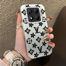 HONTINGA Xiaomi Redmi Note 14 Pro 5g ile Uyumlu Kılıf Silikon Kenar Sert Arka Kamera Koruyucu Basitlik Anti Düşme Kamera Korumalı Marka Desen Couple Telefon Kılıfı Kadın ve Erkek Için Uygundur K1-1326