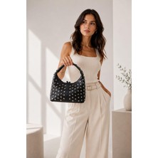 Zarena Official Stud - Kadın Troklu Zımbalı Hilal Hobo Omuz Çantası