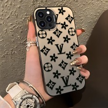 HONTINGA iPhone 13 Pro Max ile Uyumlu Kılıf Silikon Kenar Sert Arka Kamera Koruyucu Basitlik Anti Düşme Kamera Korumalı Marka Desen Couple Telefon Kılıfı Kadın ve Erkek Için Uygundur K1-1326