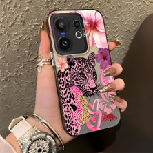 HONTINGA Vivo X200 Fe ile Uyumlu Kılıf Silikon Kenar Sert Arka Kamera Koruyucu Basitlik Anti Düşme Kamera Korumalı Leopar Desen Couple Telefon Kılıfı Kadın ve Erkek Için Uygundur K1-1330
