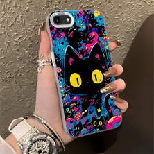 HONTINGA iPhone 8 ile Uyumlu Kılıf Silikon Kenar Sert Arka Kamera Koruyucu Basitlik Anti Düşme Kamera Korumalı Kedi Desen Couple Telefon Kılıfı Kadın ve Erkek Için Uygundur K1-1328