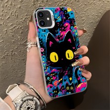 HONTINGA iPhone 12 Mini ile Uyumlu Kılıf Silikon Kenar Sert Arka Kamera Koruyucu Basitlik Anti Düşme Kamera Korumalı Kedi Desen Couple Telefon Kılıfı Kadın ve Erkek Için Uygundur K1-1328