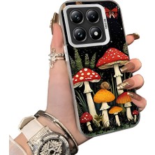 HONTINGA Xiaomi 14T Pro 5g ile Uyumlu Kılıf Silikon Kenar Sert Arka Kamera Koruyucu Basitlik Anti Düşme Kamera Korumalı Mantar Desen Couple Telefon Kılıfı Kadın ve Erkek Için Uygundur K1-1333