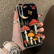 HONTINGA Samsung Galaxy A30S ile Uyumlu Kılıf Silikon Kenar Sert Arka Kamera Koruyucu Basitlik Anti Düşme Kamera Korumalı Mantar Desen Couple Telefon Kılıfı Kadın ve Erkek Için Uygundur K1-1333