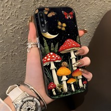 HONTINGA Samsung Galaxy A50 ile Uyumlu Kılıf Silikon Kenar Sert Arka Kamera Koruyucu Basitlik Anti Düşme Kamera Korumalı Mantar Desen Couple Telefon Kılıfı Kadın ve Erkek Için Uygundur K1-1333