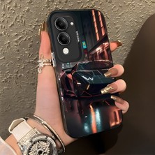 HONTINGA Vivo Y04 ile Uyumlu Kılıf Silikon Kenar Sert Arka Kamera Koruyucu Basitlik Anti Düşme Kamera Korumalı Lamborghini Desen Couple Telefon Kılıfı Kadın ve Erkek Için Uygundur K1-1335