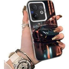 HONTINGA Vivo V60 5g ile Uyumlu Kılıf Silikon Kenar Sert Arka Kamera Koruyucu Basitlik Anti Düşme Kamera Korumalı Lamborghini Desen Couple Telefon Kılıfı Kadın ve Erkek Için Uygundur K1-1335