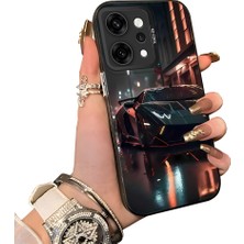 HONTINGA Oppo Reno 14 Pro 5g ile Uyumlu Kılıf Silikon Kenar Sert Arka Kamera Koruyucu Basitlik Anti Düşme Kamera Korumalı Lamborghini Desen Couple Telefon Kılıfı Kadın ve Erkek Için Uygundur K1-1335