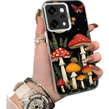 HONTINGA Oppo Reno 14 Pro 5g ile Uyumlu Kılıf Silikon Kenar Sert Arka Kamera Koruyucu Basitlik Anti Düşme Kamera Korumalı Mantar Desen Couple Telefon Kılıfı Kadın ve Erkek Için Uygundur K1-1333